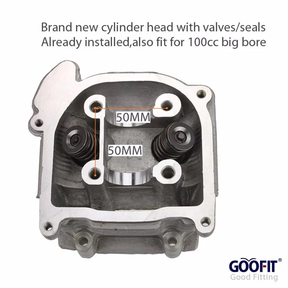 GOOFIT головка цилиндра с клапаном для 4 тактного GY6 49cc 50cc Скутер мопед 139QMA 139QMB часть