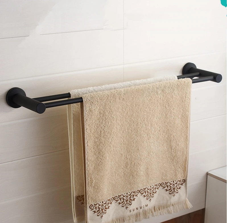 Аксессуары для ванной комнаты винтажная двойная вешалка полотенец с черной
