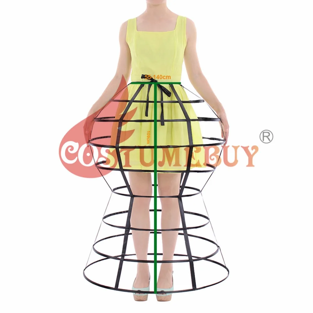 Costumebuy Лолита готический шар платье рыбий хвост юбка нижняя юбка платье косплей Нижняя юбка верхняя одежда клетка суета Паньер 8 обручи
