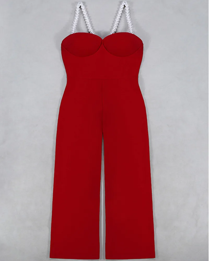 Женский комбинезон на бретелях спагетти весенний элегантный с открытой спиной и