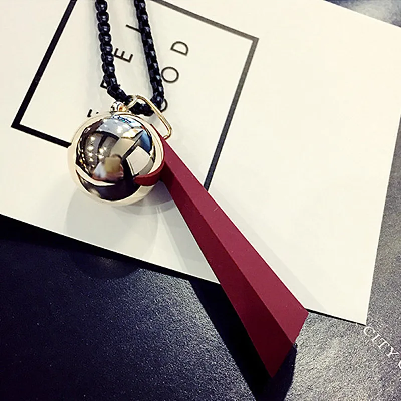 Длинное ожерелье для свитера N131 ожерелья с деревянными подвесками в форме шара