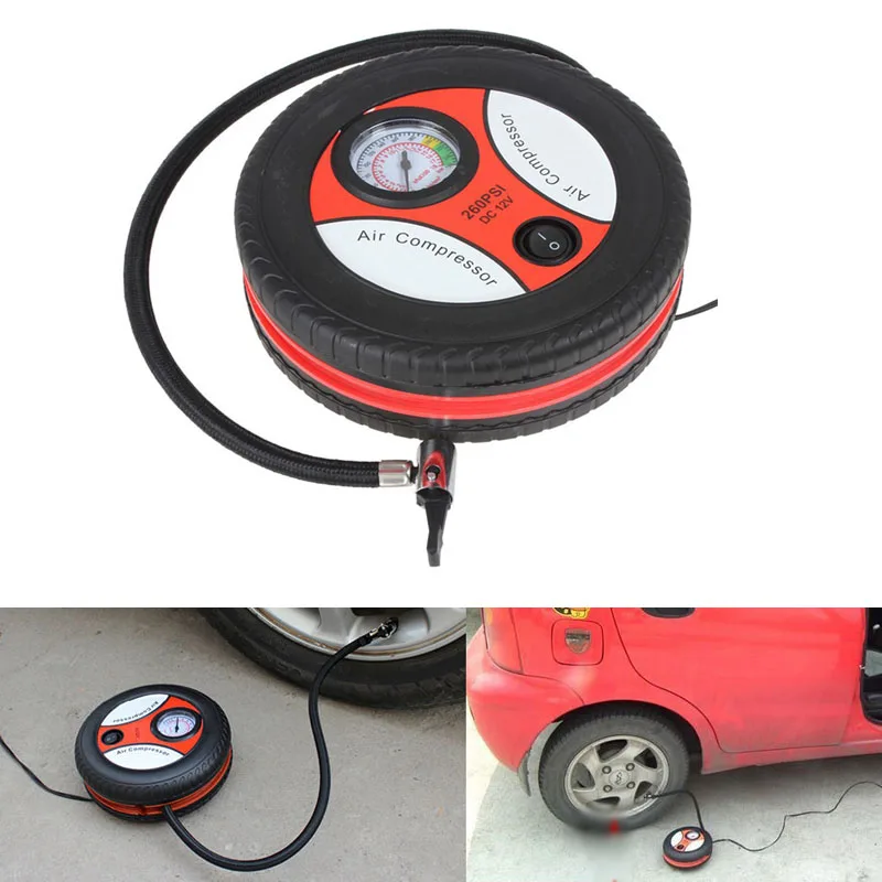 Portable Mini Car Inflatable Pump Air Compressor Tire Auto Electric Inflating Machine 260PSI DC12V |