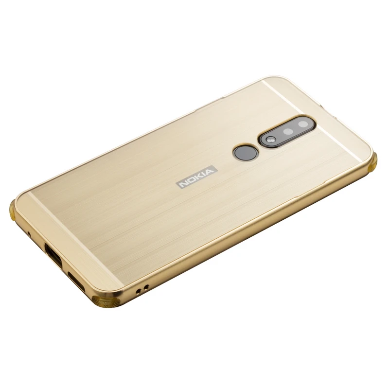 Роскошный металлический каркас бампер чехол для Nokia X5 X6 матовая акриловая жесткая задняя крышка из ПК для Coque Nokia 5,1 6,1 Plus чехол Coque X6 X5