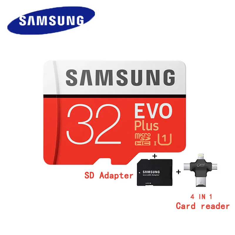 Карта памяти SAMSUNG EVO Plus, 32 ГБ, класс 10, TF карта, 32 ГБ, карта Micro SD, C10, microSDHC, microSD, UHS-I, U3