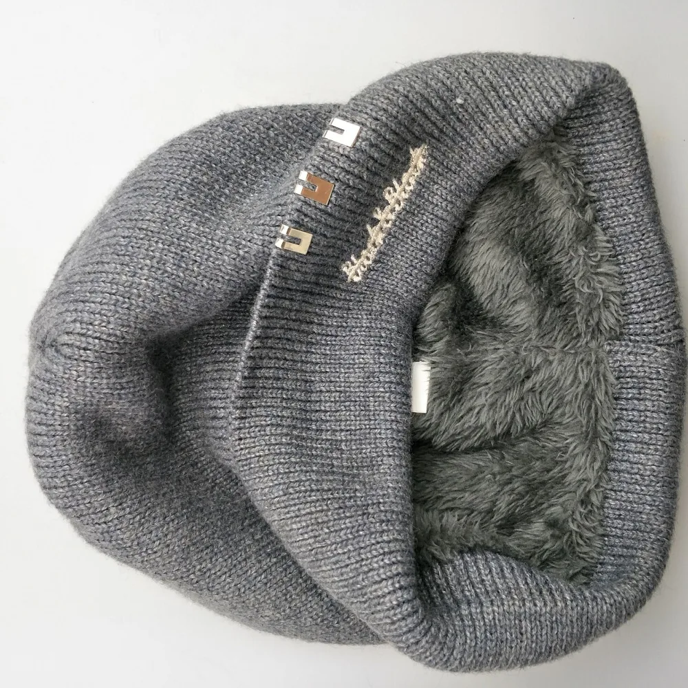 Шерстяные шапки вязаные мужские зимние Skullies Bonnet Зимние головные уборы для мужчин