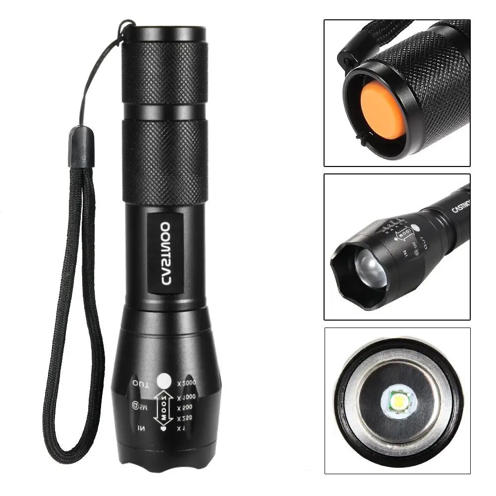 CASTNOO масштабируемый T6 светодиодный фонарик 5 режимов Портативный 18650 аккумулятор