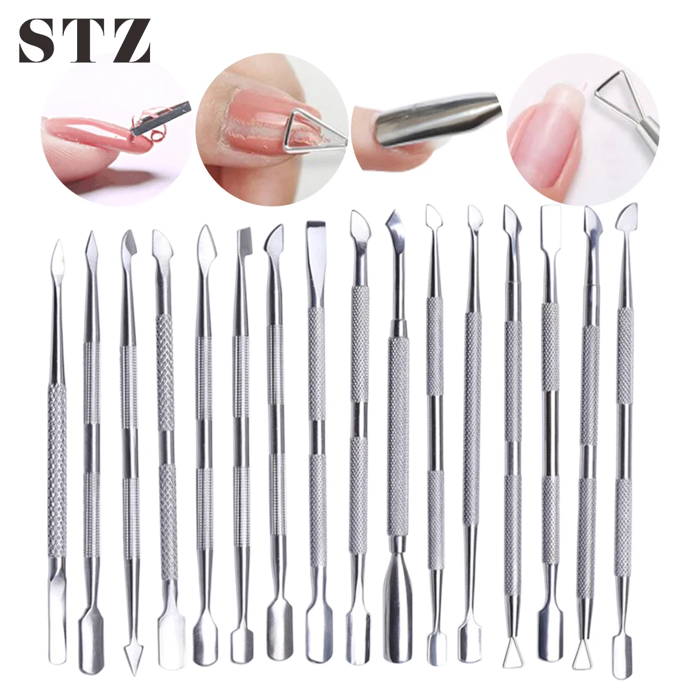 STZ 17 тип из нержавеющей стали Толкатель для ногтей удаления кутикулы вилка резак