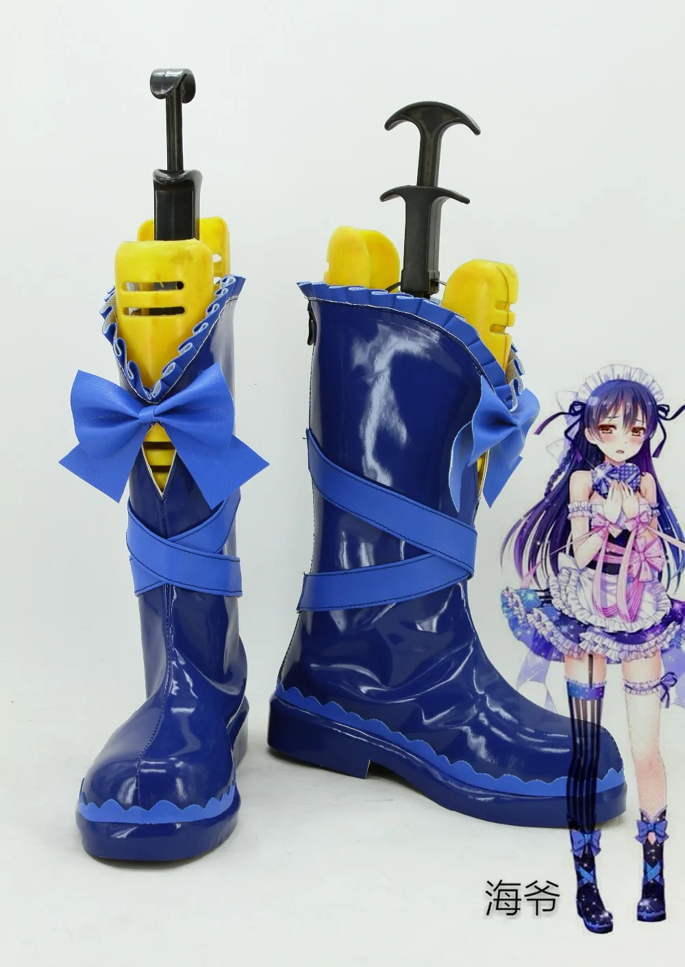 

lovelive! Sonoda Umi Blue Cosplay Boots Shoes Halloween Shoes For Women Girls