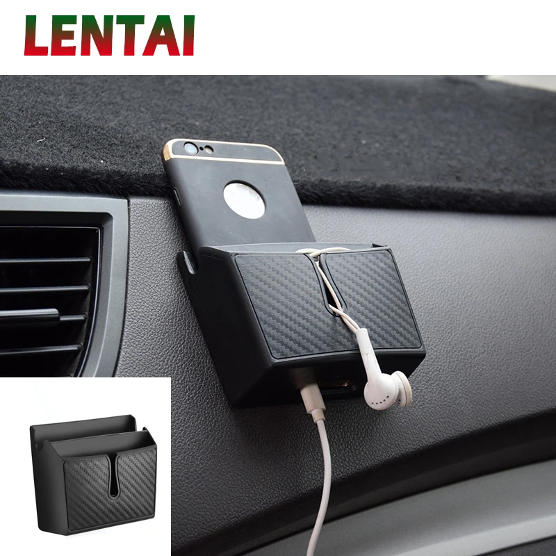 LENTAI 1 шт углеродного волокна коробка органайзер в автомобиль Укладка Уборка для