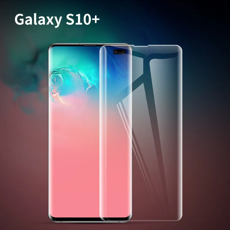 100 шт 3D УФ нано жидкий экран протектор для Galaxy S10 Plus закаленное стекло Полный Клей для Galaxy S10 S8 S9 разблокировка отпечатков пальцев
