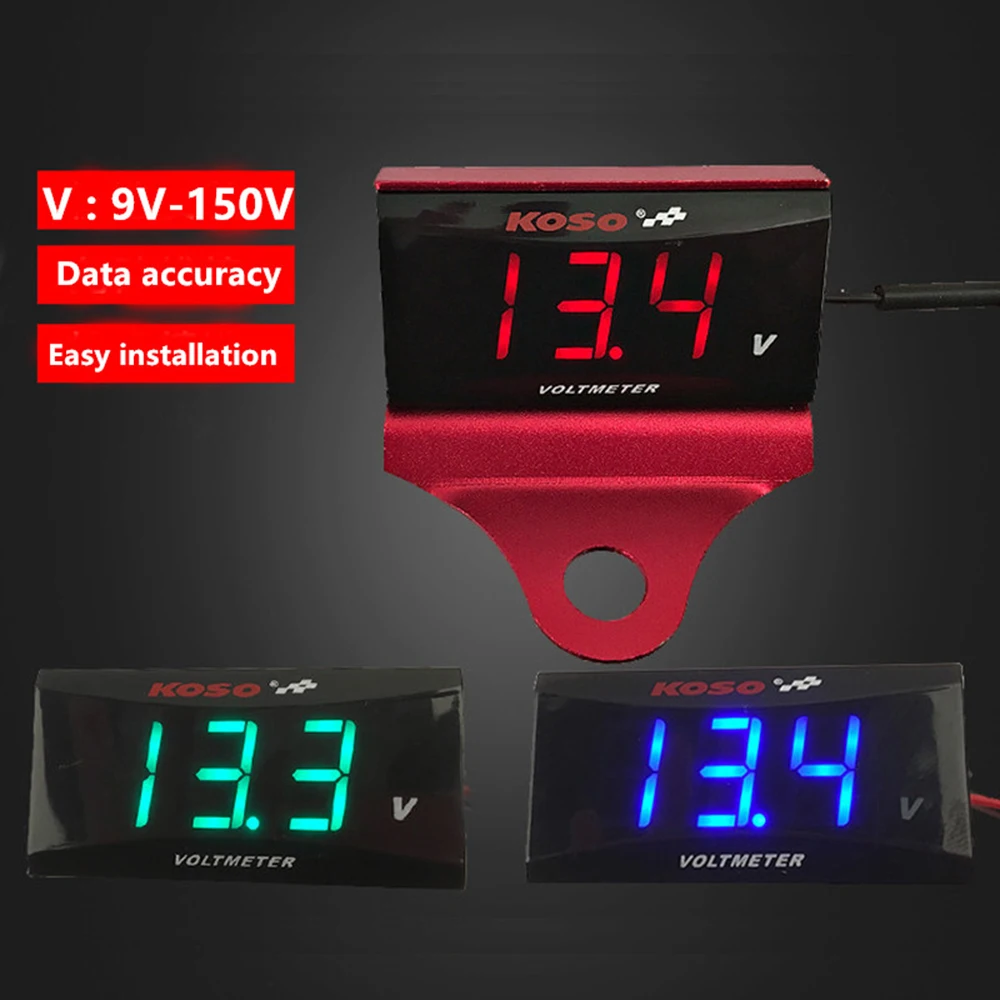 

KOSO DC 9V-150V Voltmeter Voltage Meter For Electric Motorcycle LED Digital Battery Gauge For XMAX 300 250 PCX 150 160 NMAX 155