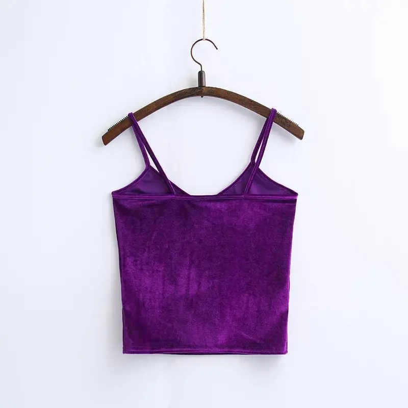 CR новые бархатные Топы на бретельках женские майки мягкие велюровые удобные и