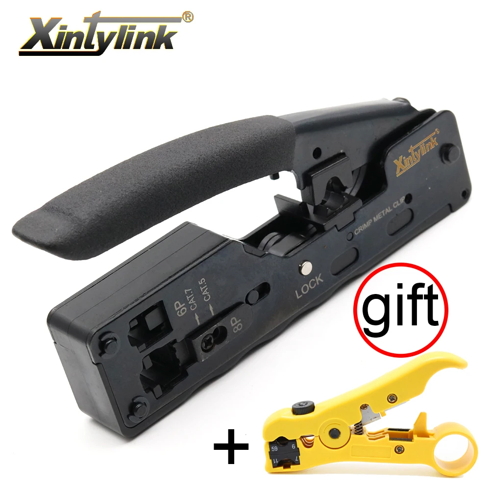 Xintylink RJ45 щипцы для cat7 cat6a разъем сетевые инструменты обжимной кабель зажим для зачистки 8p8c плоскогубцы многофункциональный обжимной зажим