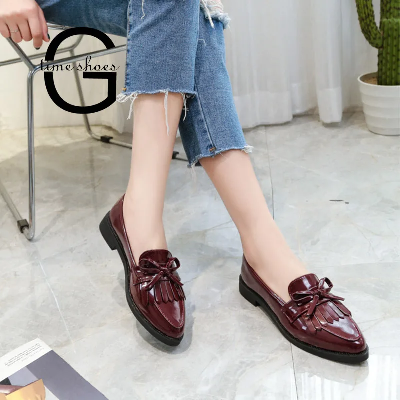 Прямая поставка Gtime Туфли на плоской подошве Женские повседневные туфли оксфорды