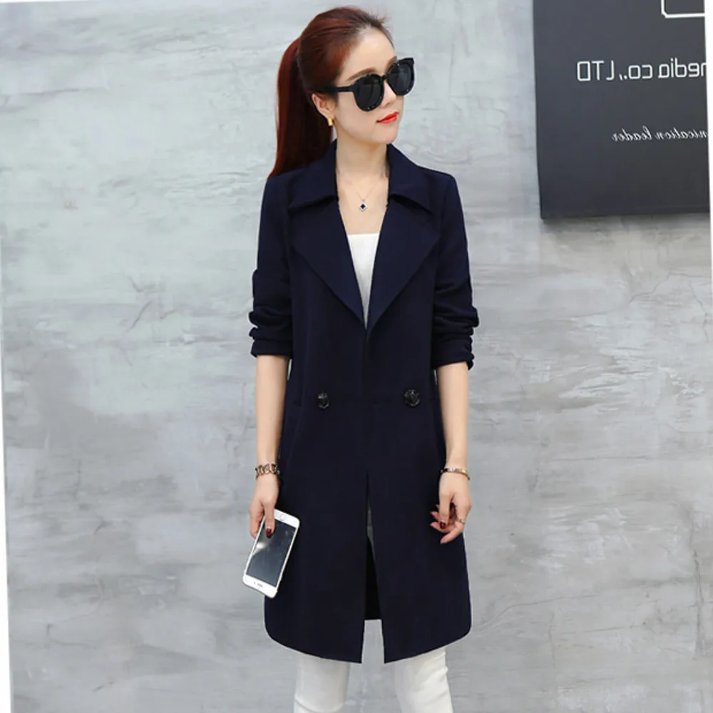 Весенне-осенний высококачественный Женский Хлопковый тренч корейское тонкое