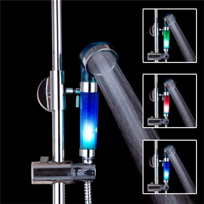 Светодиодный душ ручной 3 цвета RGB Спринклерный Датчик температуры душевые