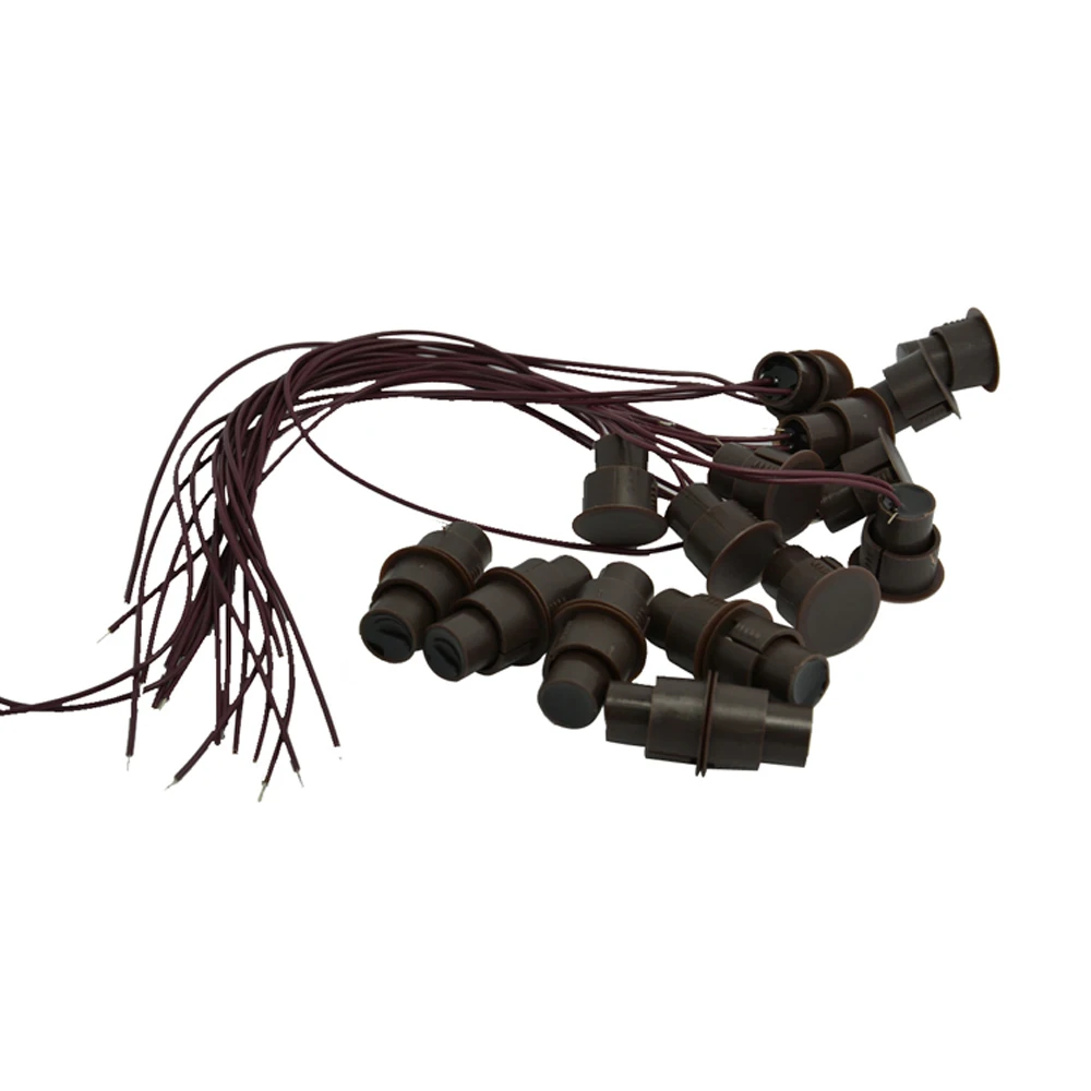 (10 шт.) Проводной магнитный переключатель коричневого цвета для открывания двери