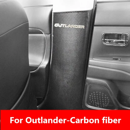Carbon fiber logo Для Mitsubishi Outlander 2013 средний столб с защитой от проколов Anti-kick коврик протектор краев Коврик для двери автомобиля PU Стикеры - Название цвета: Carbon fiber logo