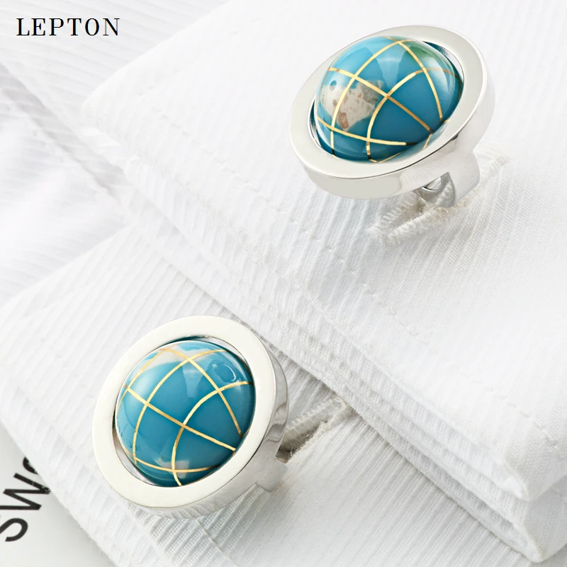 Запонки Lepton мужские новинка вращающиеся запонки высокого качества с планетами
