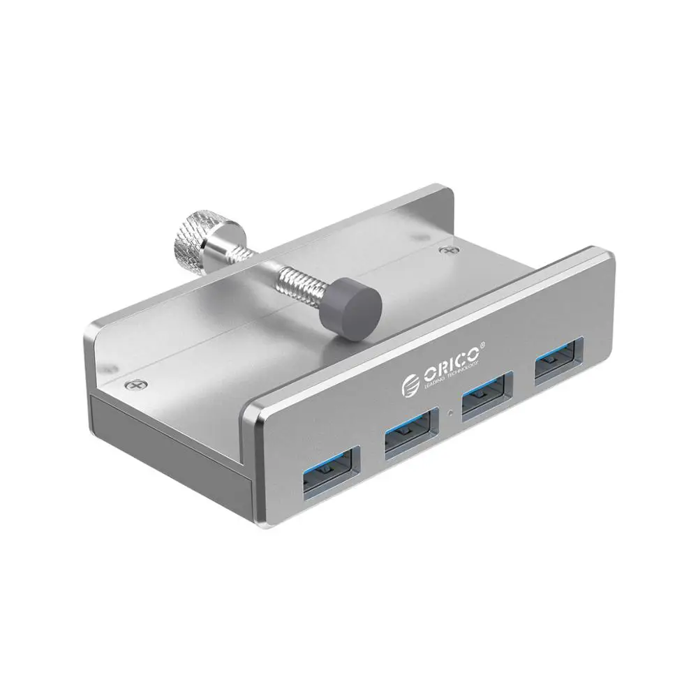 ORICO usb-хаб алюминиевый внешний 4 порта USB 3,0 Usb разветвитель с 10-30 мм регулируемым зажимом для Macbook Air ноутбук ПК Компьютерные концентраторы - Цвет: Серебристый