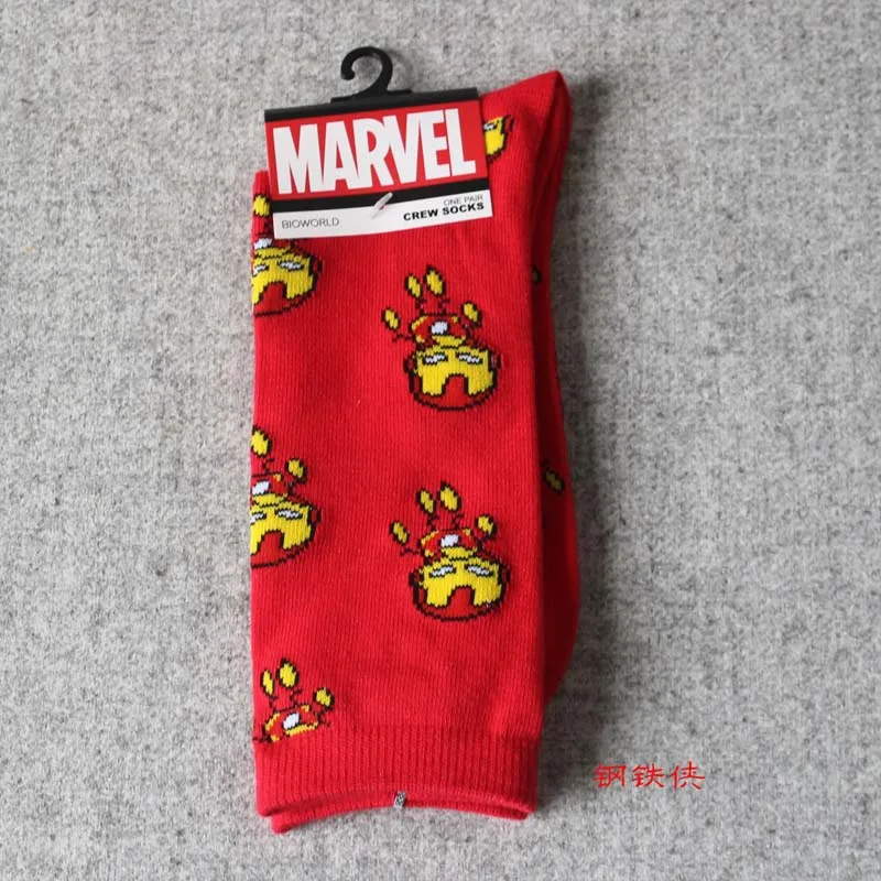9 Носки с героями комиксов Marvel, Мстители, Капитан Америка, Бэтмен, Супермен, Железный человек, носки «Халк», мужские хлопковые забавные носки для мужчин, SA-8 - Цвет: 9