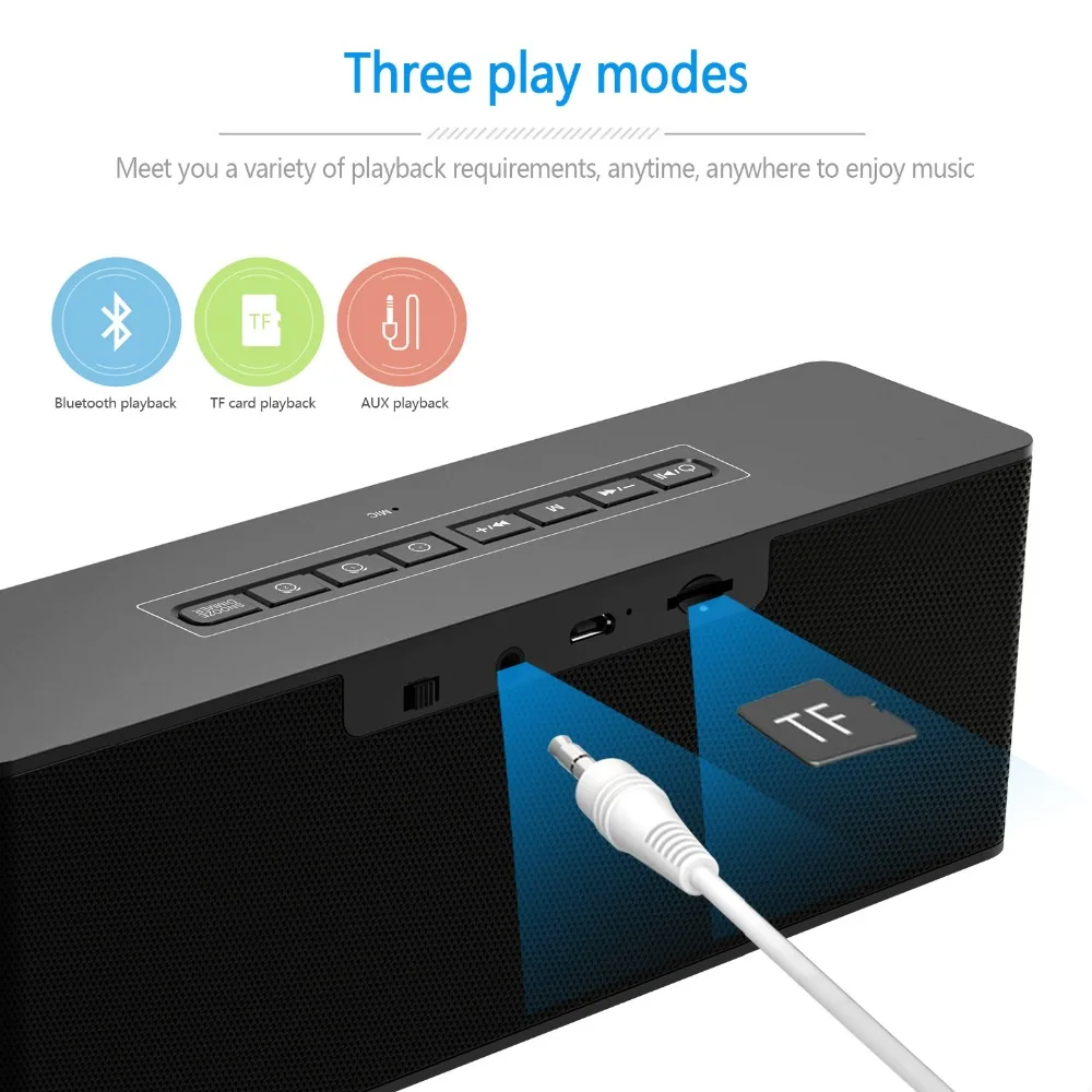 Bluetooth 4 2 портативный беспроводной bluetooth динамик Колонка сабвуфер музыкальная