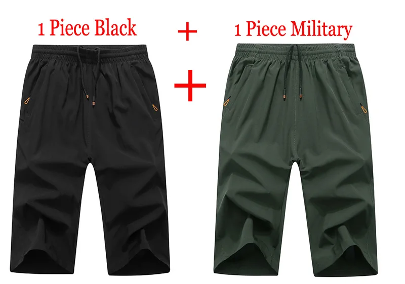 Black and Military 1~ 3 Упаковка размер 8XL 9XL мужские летние пляжные шорты Бермуды мужские повседневные дышащие быстросохнущие шорты для бега мужские шорты - Цвет: Black and Military