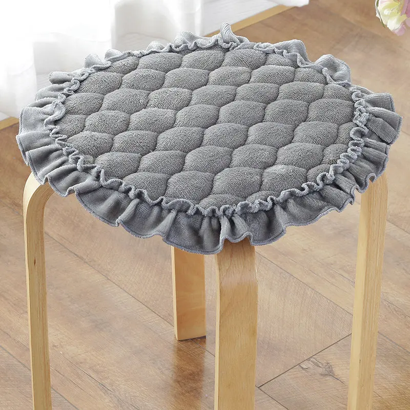 Gray thick Круглая подушка для стула 7 размеров завязывающаяся Нескользящая подушка для сиденья круговой Дом Офис Кухня сидячая Подушка моющаяся утолщенная Подушка для стула - Цвет: Gray thick