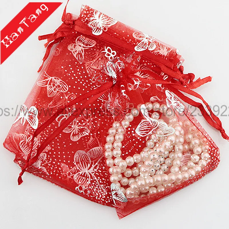 50pcs Bronzing 7x9 9x12 11x16CM Organza Gift Bag Jewelry Packaging Bags Wedding Party Decoration Drawable Sachet Pouches 5Z | Дом и сад
