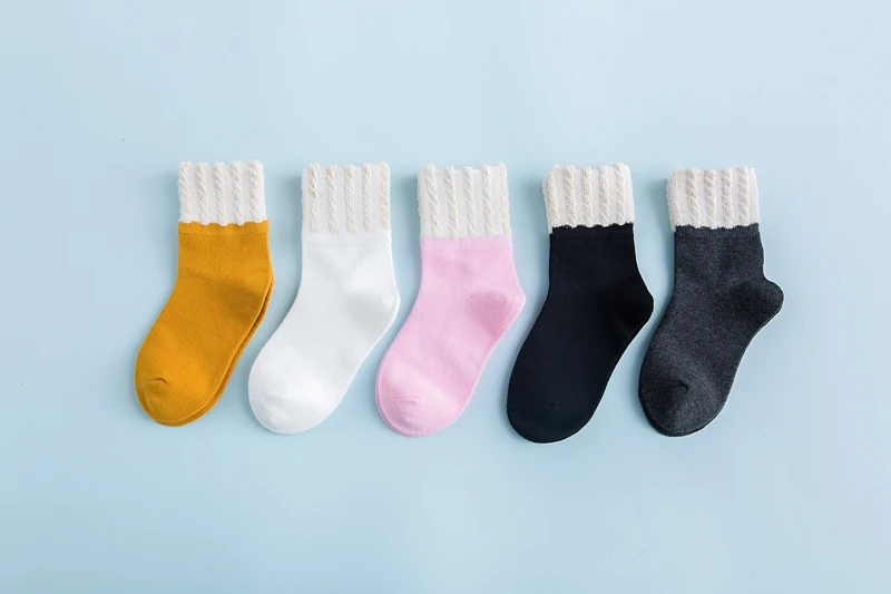 Красивые носки для девочек разноцветные и розовые хлопковые белые оранжевые