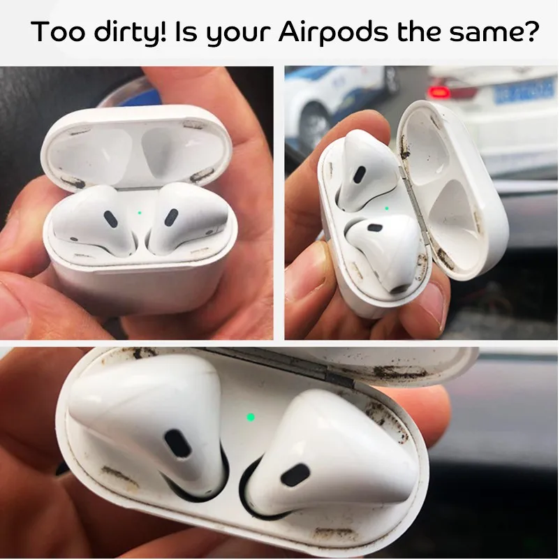 Металлическое покрытие защита от пыли наклейка для Apple AirPods чехол аксессуар