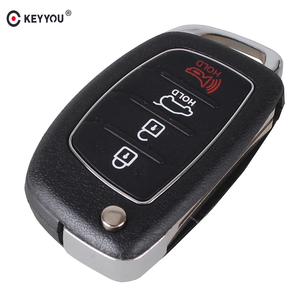 Раскладной чехол KEYYOU с 4 кнопками для HYUNDAI Mistra Santa Fe Sonata Tucson Accent I30 I40 I45|for hyundai key|case