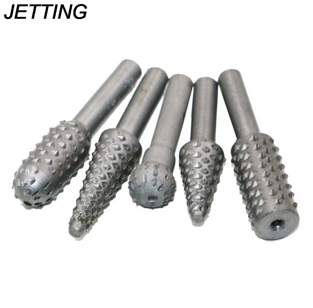 Power Tool 5pcs/set Woodworking Rasp Chisel Shaped Rotating Embossed Grinding Head Engraving Pattern Cutter Milling HOT | Инструменты