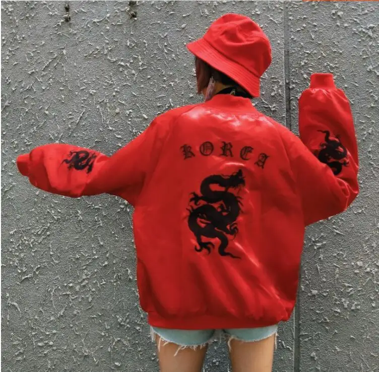 Женская куртка в Корейском стиле с вышивкой дракона ретро|embroidered jacket|jackets