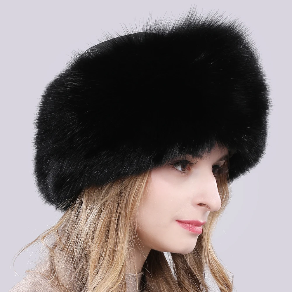 Женские сапоги для русской зимы из натурального меха лисы шапки-ушанки теплый