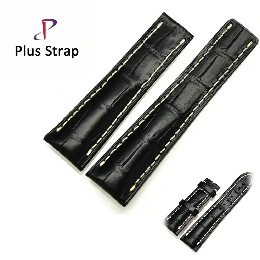 Плюс ремешок черный ремень для часов Ремешок Замена мужской t из натуральной кожи