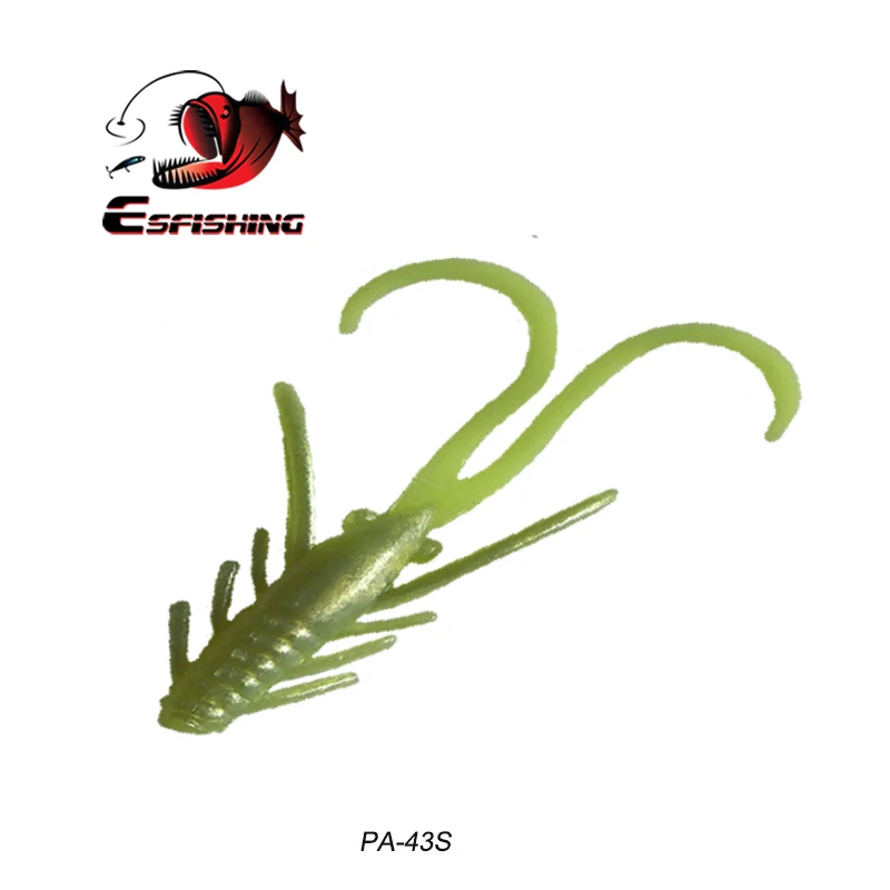 PA43S ESFISHING креветка хог40 45 мм 0,8 г 10 шт. креветка Приманка Мягкая приманка ледяной рыболовный воблер Pesca форель Морская рыбалка Спиннербейт джиг - Цвет: PA43S