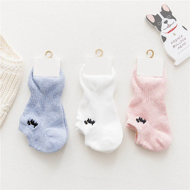 [EIOISAPRA] женские дышащие нескользящие носки с вышивкой для собак впитывающие пот