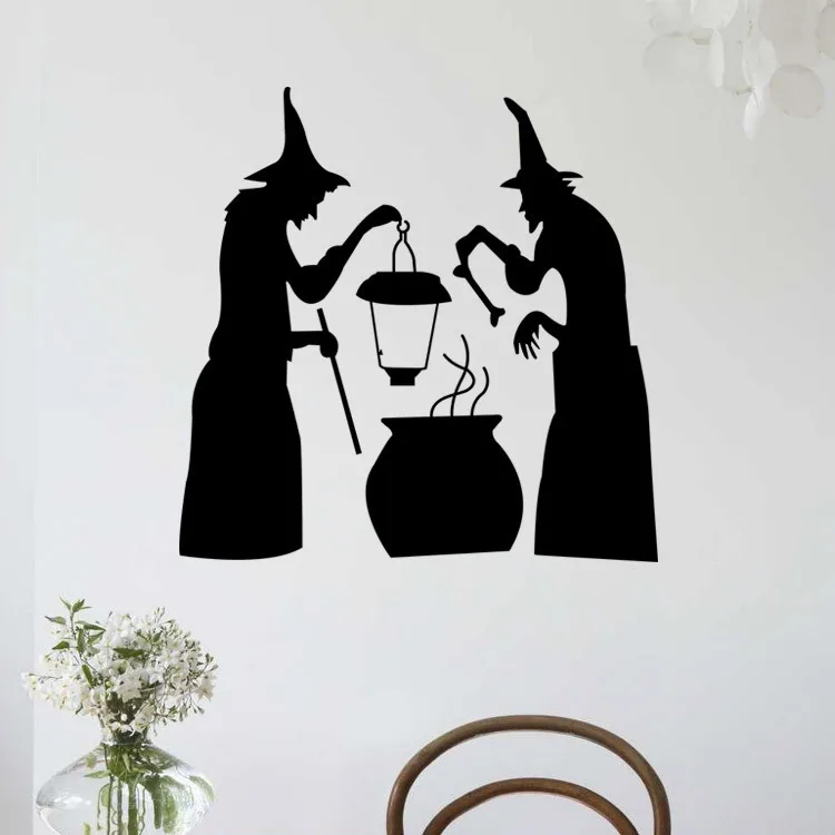 Настенные стикеры на Хэллоуин декоративные наклейки в форме ведьмы обои декор