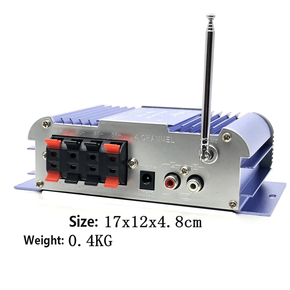 Kentiger HY-604 4,0 канальный стерео усилитель мощности с адаптером 15V5A и av-кабелем USB SD FM профессиональный караоке усилитель для автомобиля