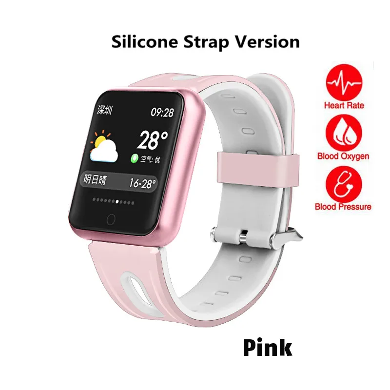 silicone pink P68 Смарт-часы браслет IP68 водонепроницаемый мульти-спортивный режим Браслет Смарт-напоминание Пульс смарт-браслет приложение многоязычный - Цвет: silicone pink