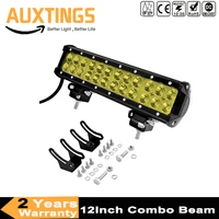 12 inch yellow led 4x4 offroad light bar for off road 4wd trucks suv atv trailer combo beams yellow work driving lights fog lamp