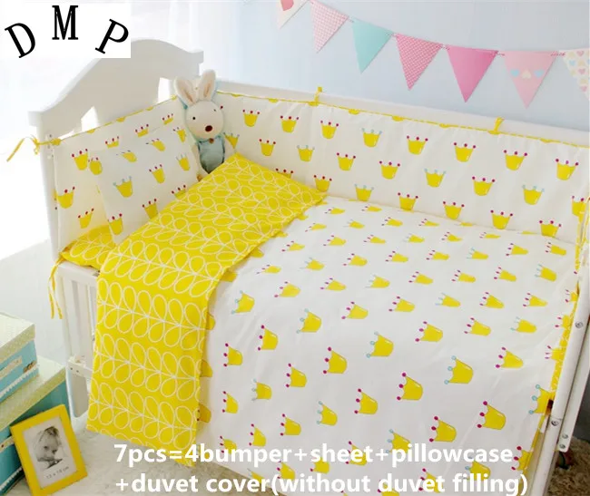 2017! 6/7/9pcs Crib Bedding Cotton Cot Bedding Set Baby Bedding Set cama infantil Duvet Cover, 120*60/120*70cm