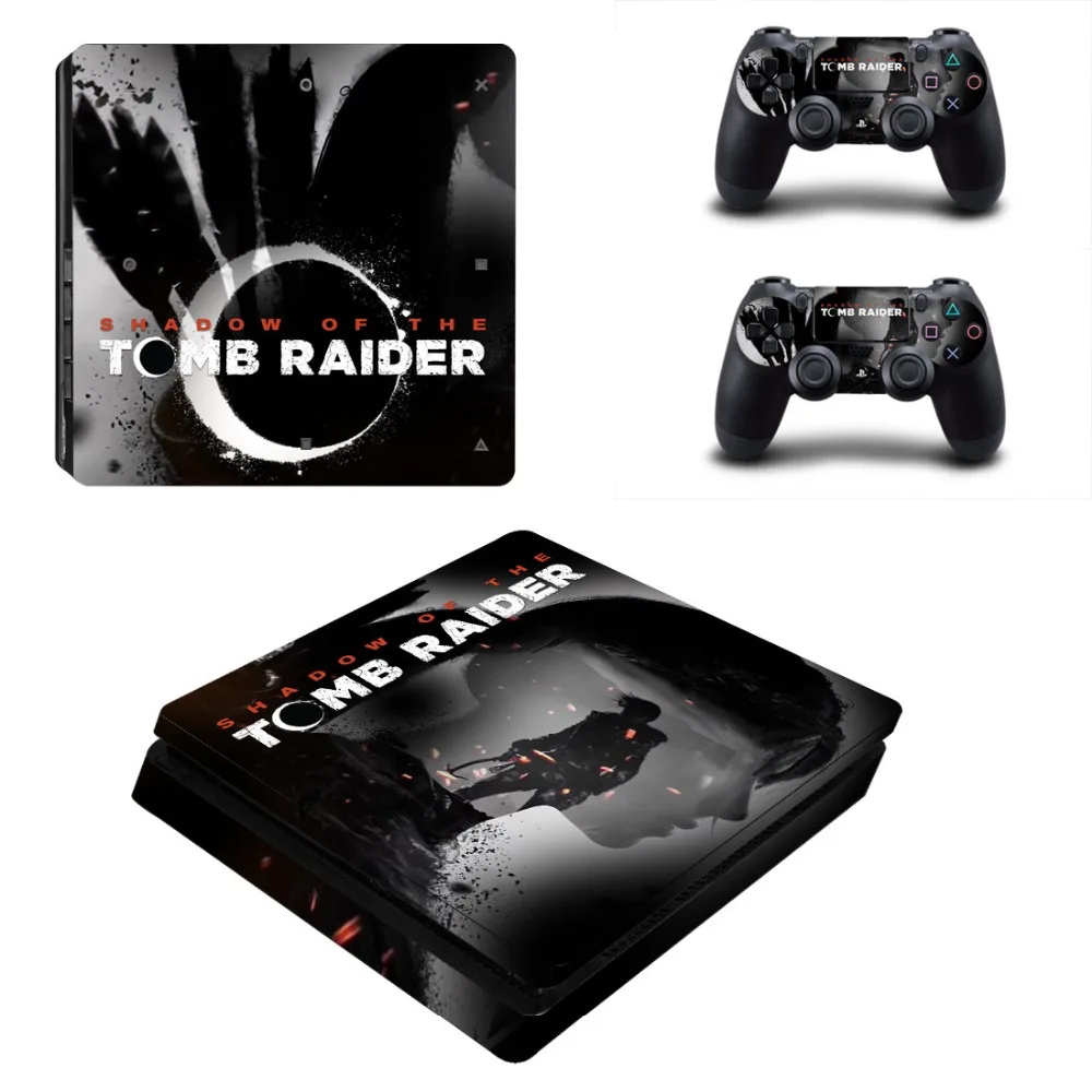 Виниловая наклейка Shadow of The Tomb Raider PS4 Slim Skin для консоли Playstation 4 и 2 контроллера
