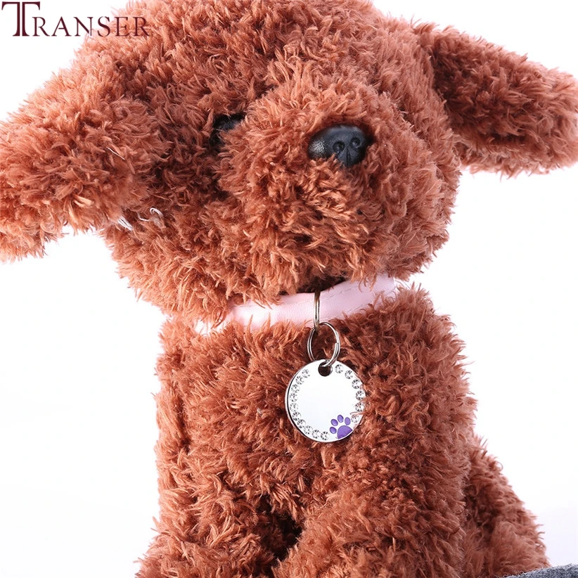 Цепочка для груминга домашних питомцев Transer стразы с рисунком лап домашнего