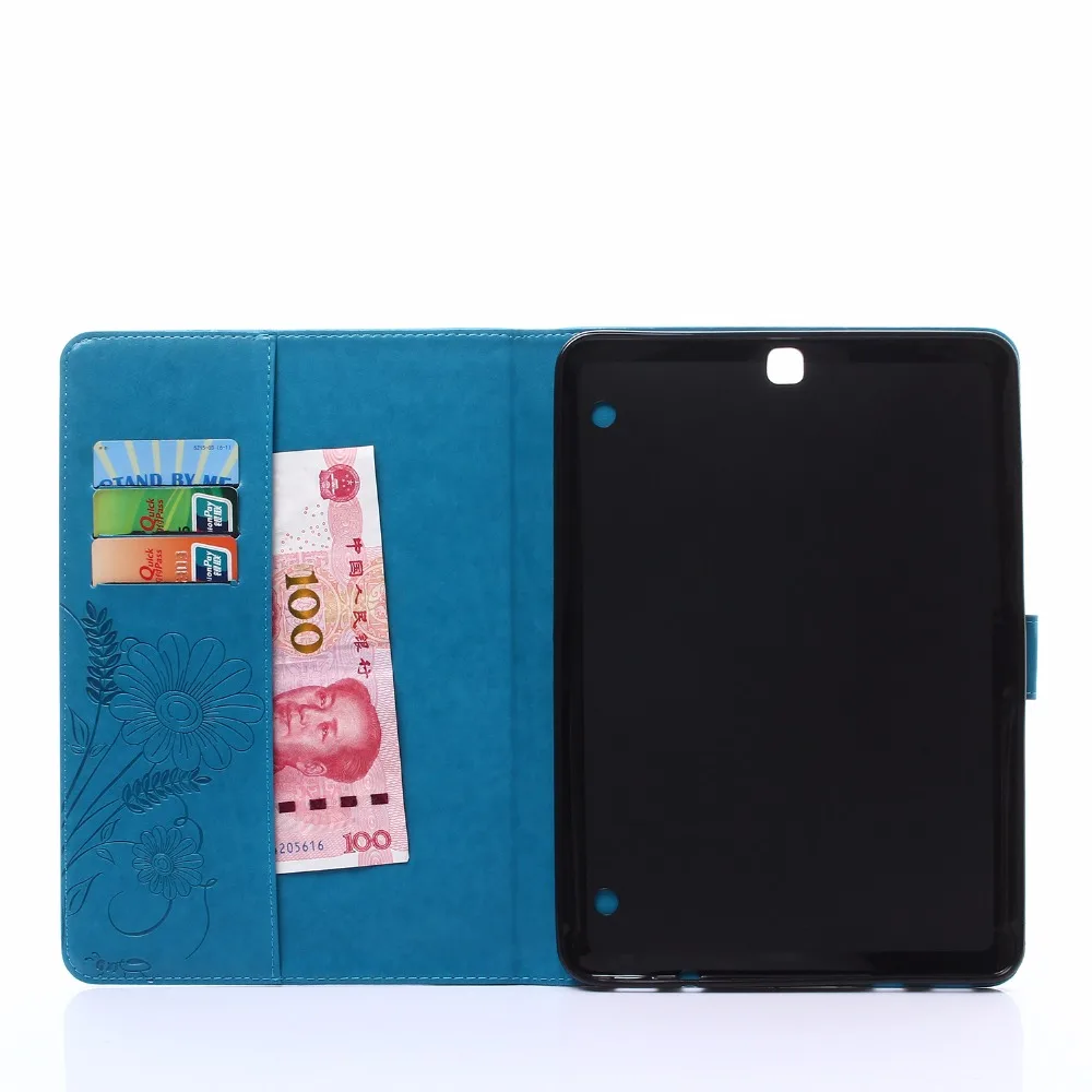 Планшет защитной оболочки чехол для samsung Galaxy Tab S2 9,7 T810 T815 T819 3D цветок искусственная кожа мягкая TPU стенд Smart Case