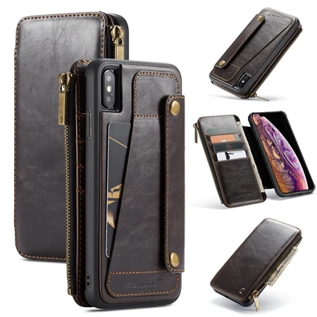 011 Coffee Чехол для Apple iPhone 6, 6s, 7, 8 Plus, чехол из натуральной кожи, кошелек, флип, для iPhone X, XR, XS Max, чехол для samsung Galaxy Note 9, чехол - Цвет: 011 Coffee