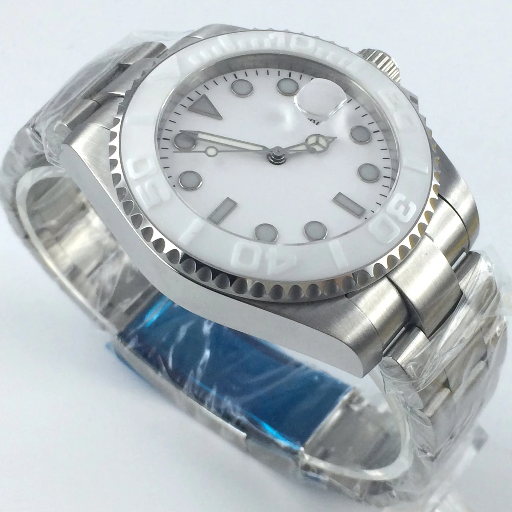 ELIGER 43mm white dial luminous sapphire glass automatic mens watch | Наручные часы