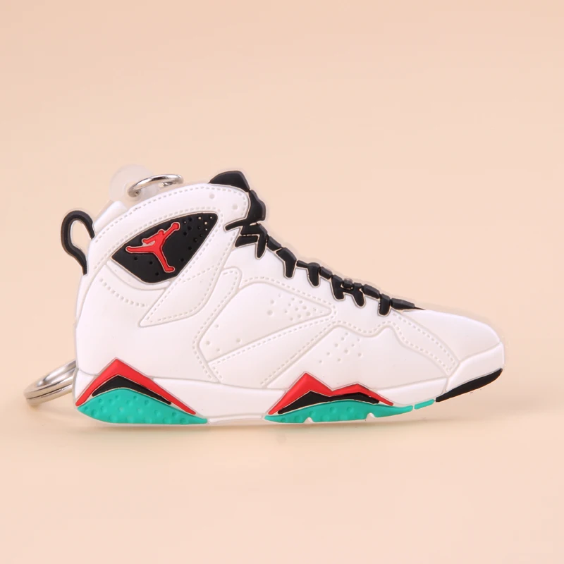 Picture Color8 Брелок Новые экзотические мини Jordan 7 ретро обуви ключевая цепь Для мужчин и Для женщин детские подарочные брелки на баскетбольных кроссовок ключ держатель Porte Clef - Цвет: Picture Color8
