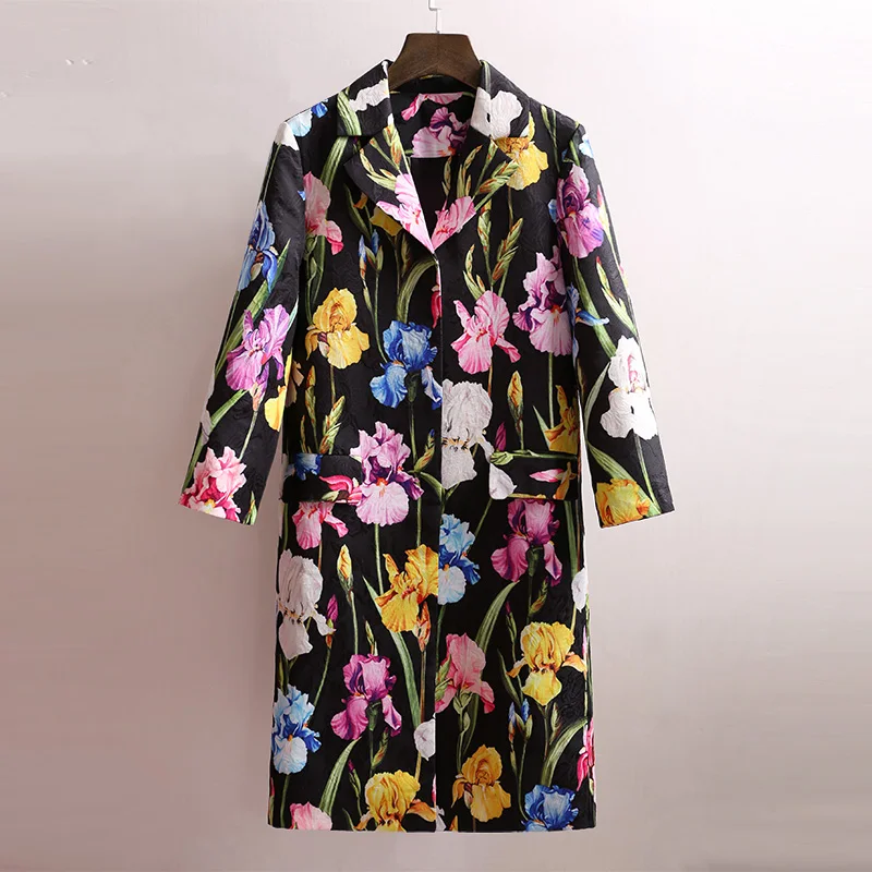 2018 Новое поступление осенняя одежда женская модная однобортная куртка с длинным